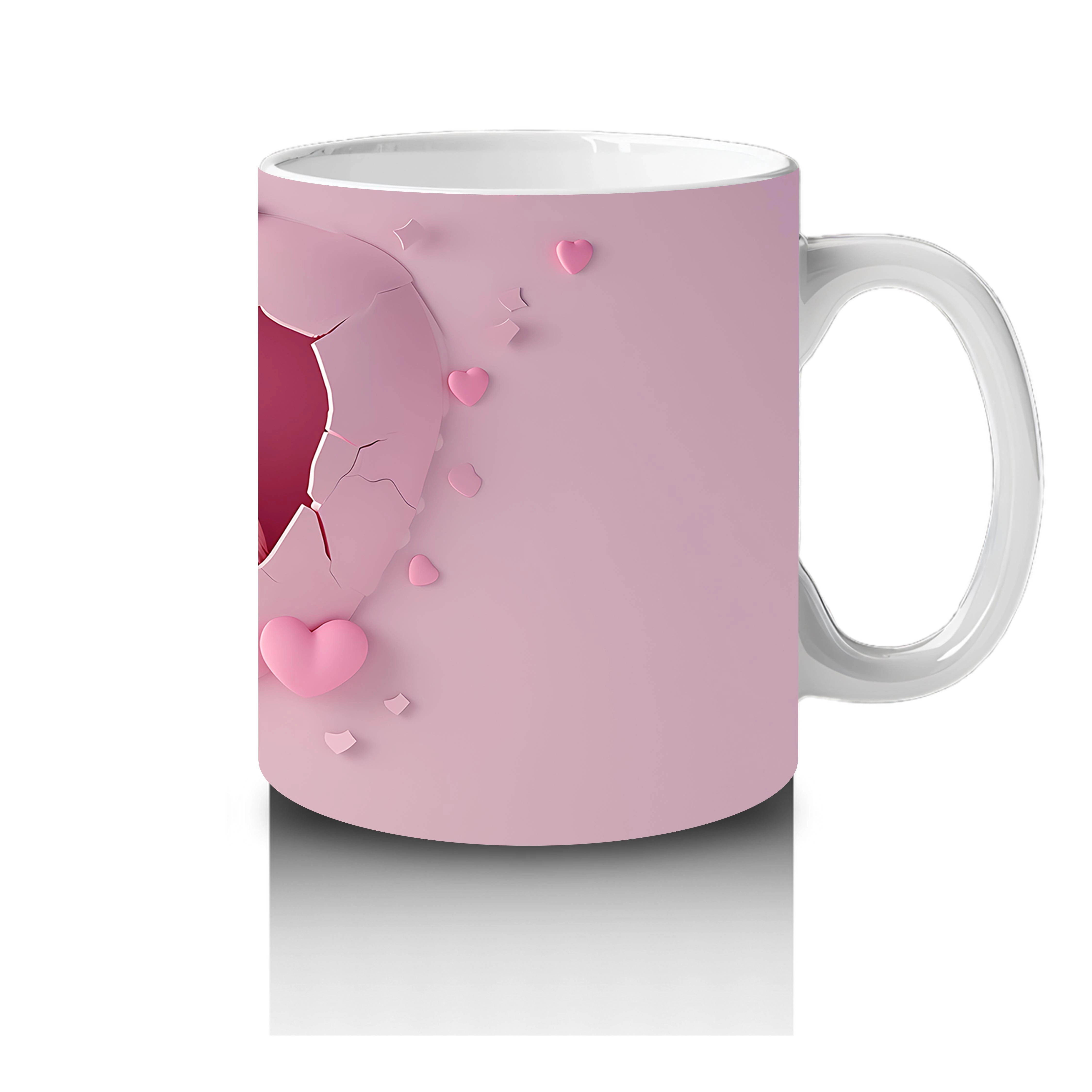 Pembe Çatlak Zeminde Yan Yana Oturan Sevimli Baykuşlar - Baskılı kahve kupası - 4