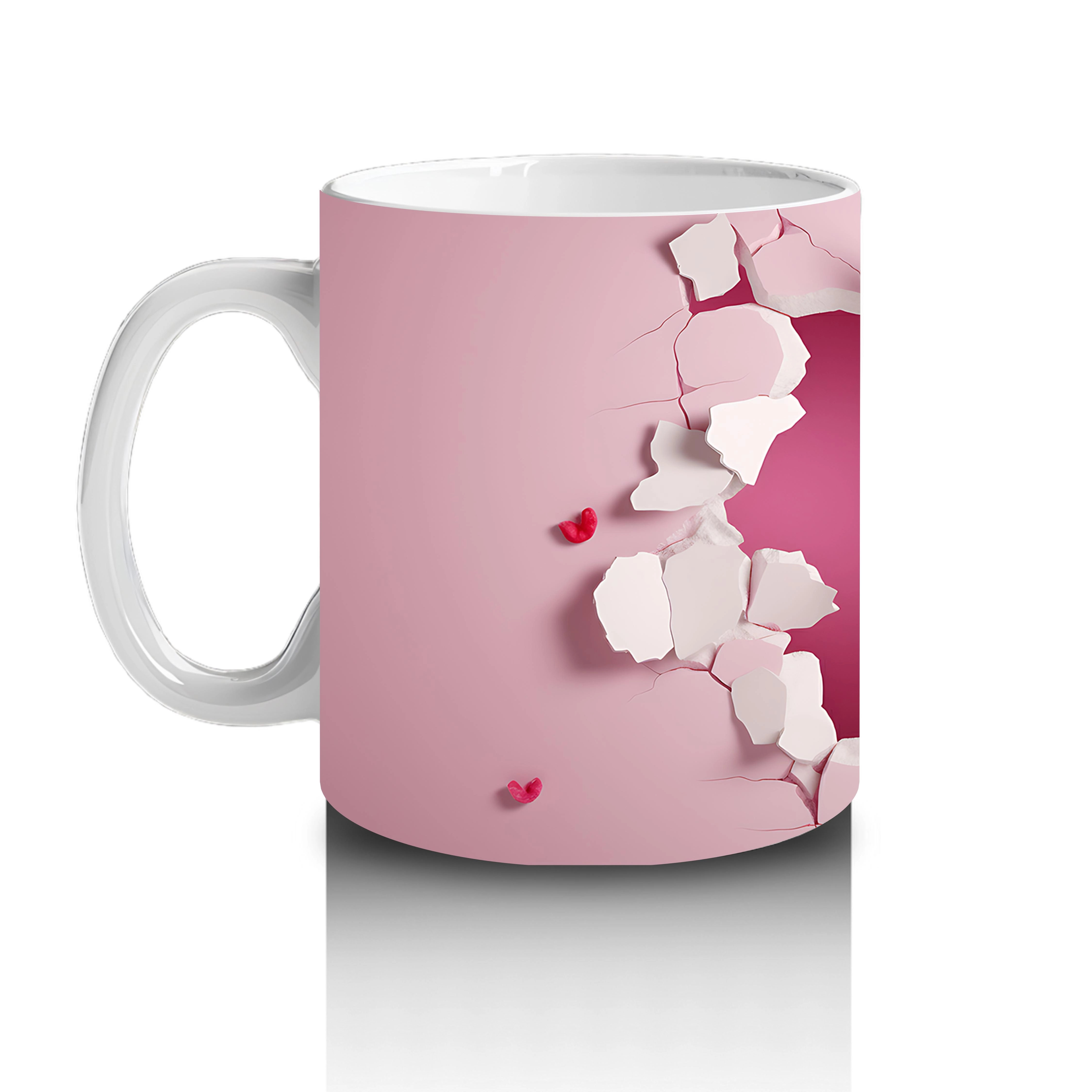 Pembe Çatlakta Bakan Beyaz Chihuahua – Baskılı Kahve Kupası - 2