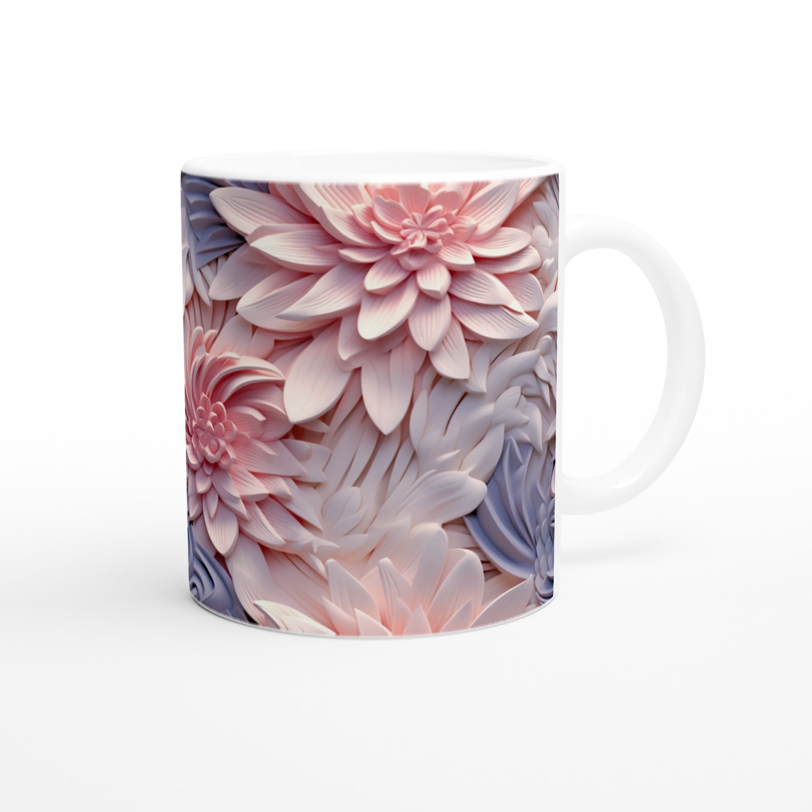 Pembe Düşler Çiçek Desenli Kupa Bardak - 3