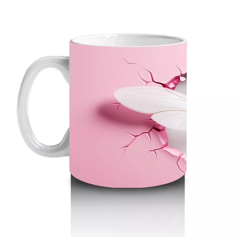 Pembe Duvarı Kırarak Uçan Ejderha Sineği - Baskılı kahve kupası - 2