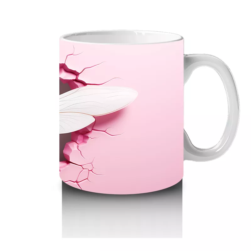 Pembe Duvarı Kırarak Uçan Ejderha Sineği - Baskılı kahve kupası - 4