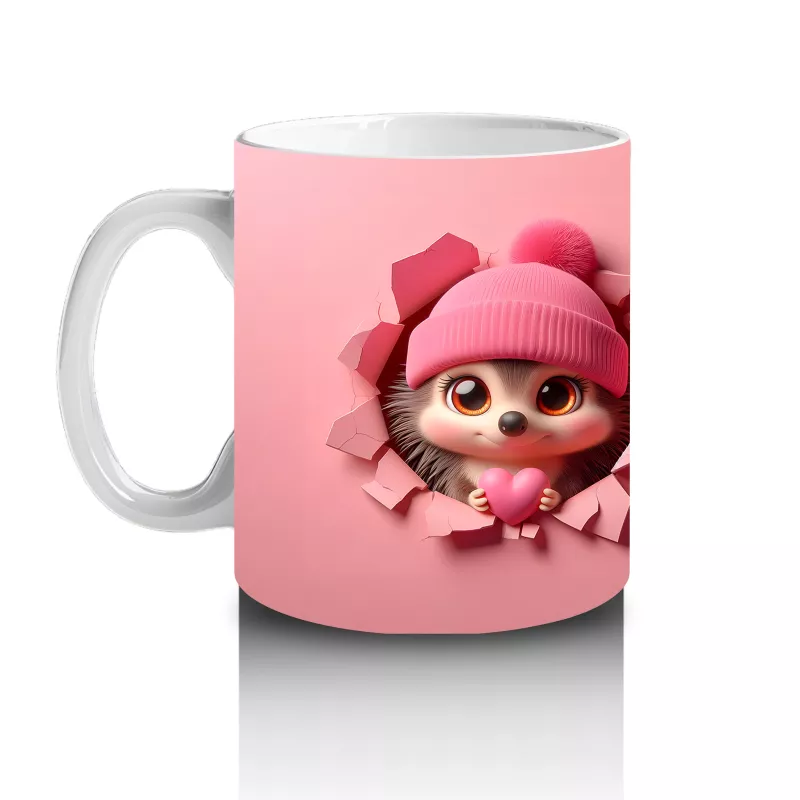 Pembe Elbiseli Oyuncak Kirpi – Baskılı Kahve Kupası - 2