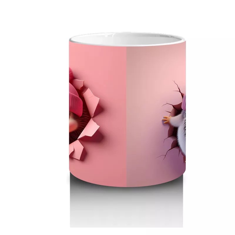 Pembe Elbiseli Oyuncak Kirpi – Baskılı Kahve Kupası - 3