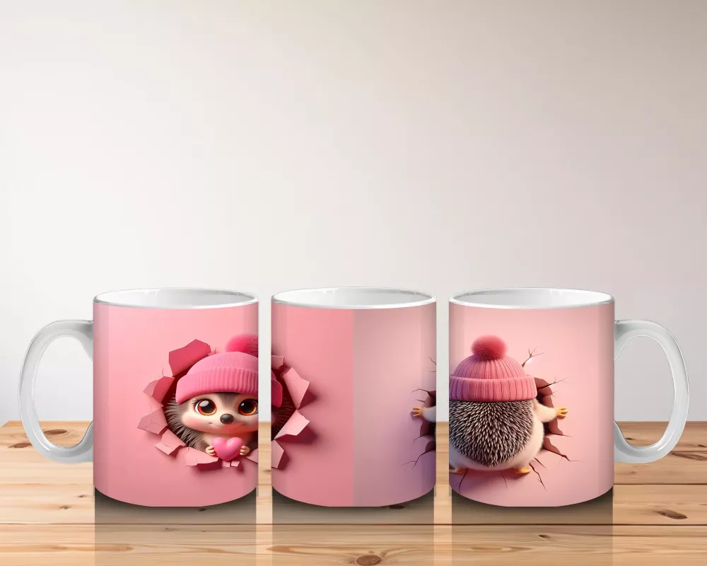 Pembe Elbiseli Oyuncak Kirpi – Baskılı Kahve Kupası - 5