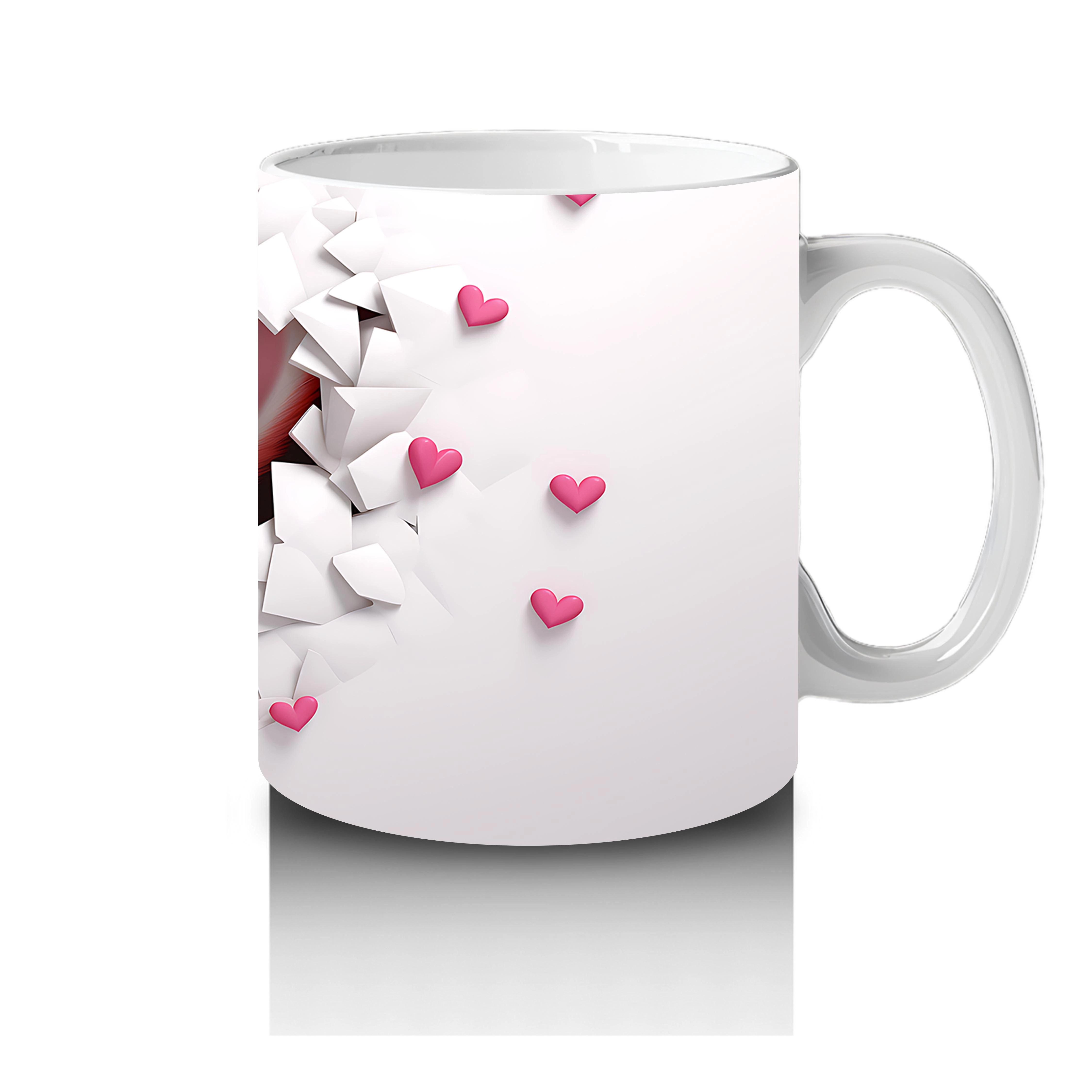 Pembe Fona Dönük Sevimli Ayıcık – Baskılı Kahve Kupası - 4