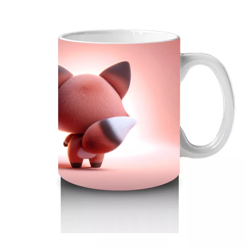 Pembe Fondaki Tilki Figürleri – Baskılı Kahve Kupası - 4