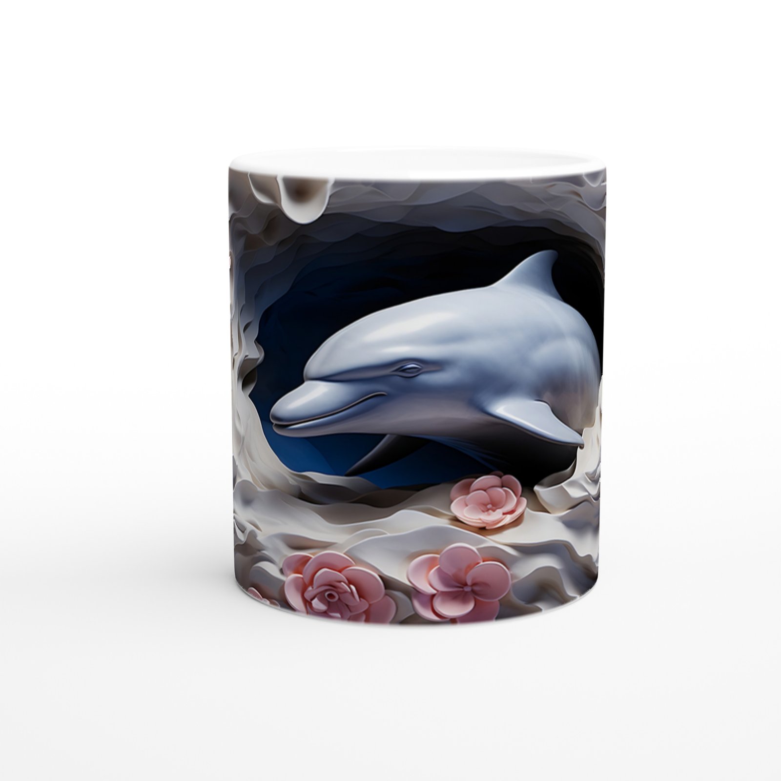 Pembe Güller Arasında Mutlu Yunus Kupa Bardak