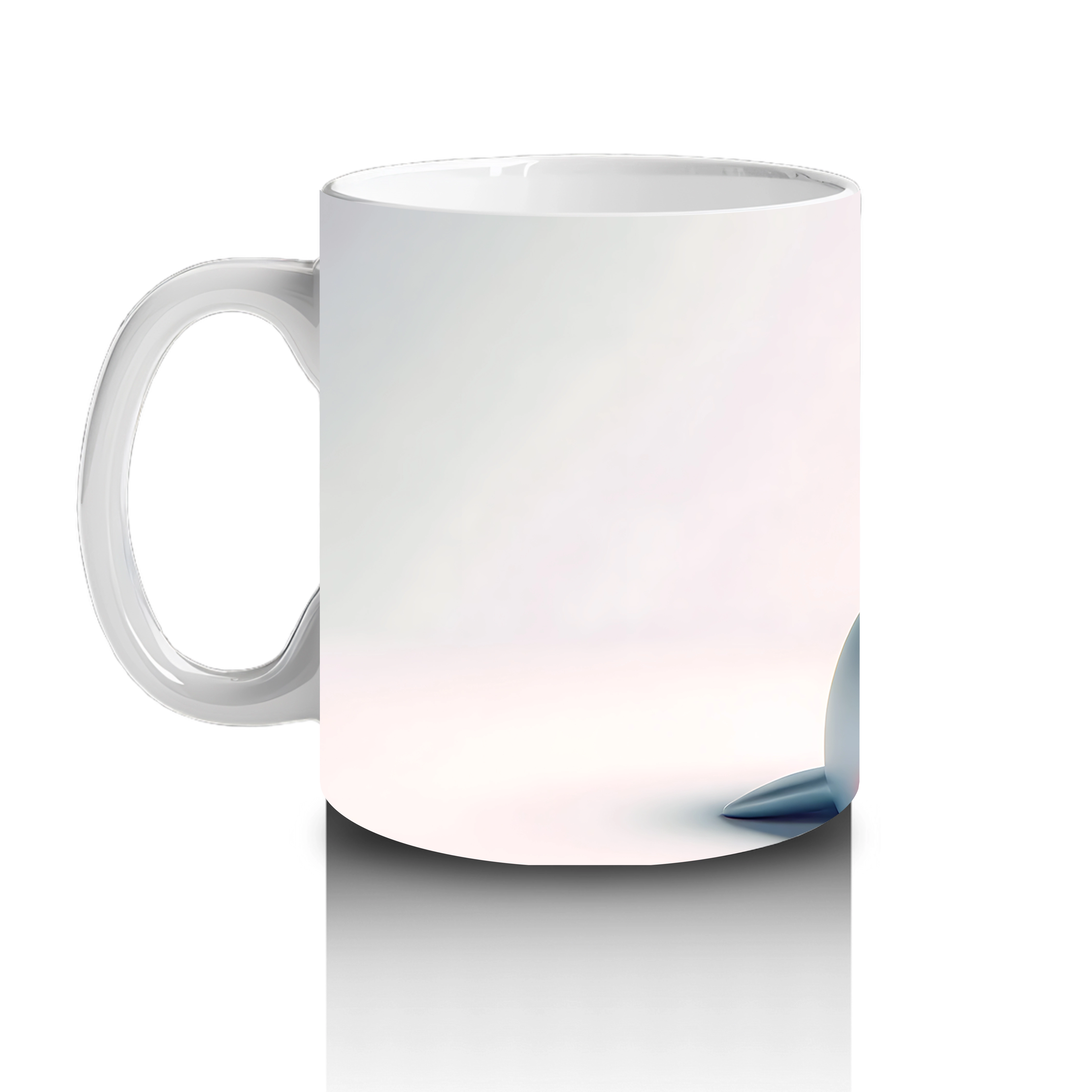 Pembe Kalp Balonuyla Sevimli Mavi Ahtapot – Baskılı Kahve Kupası - 2