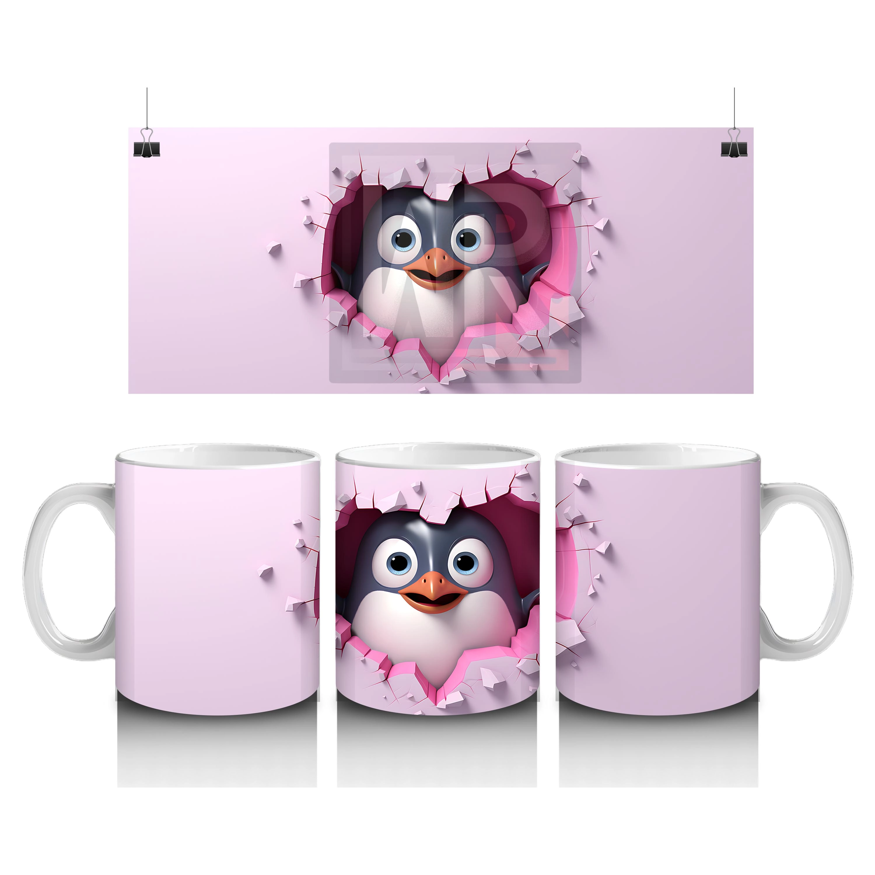 Pembe Kalpler Arasından Bakan Baykuş – Baskılı Kahve Kupası