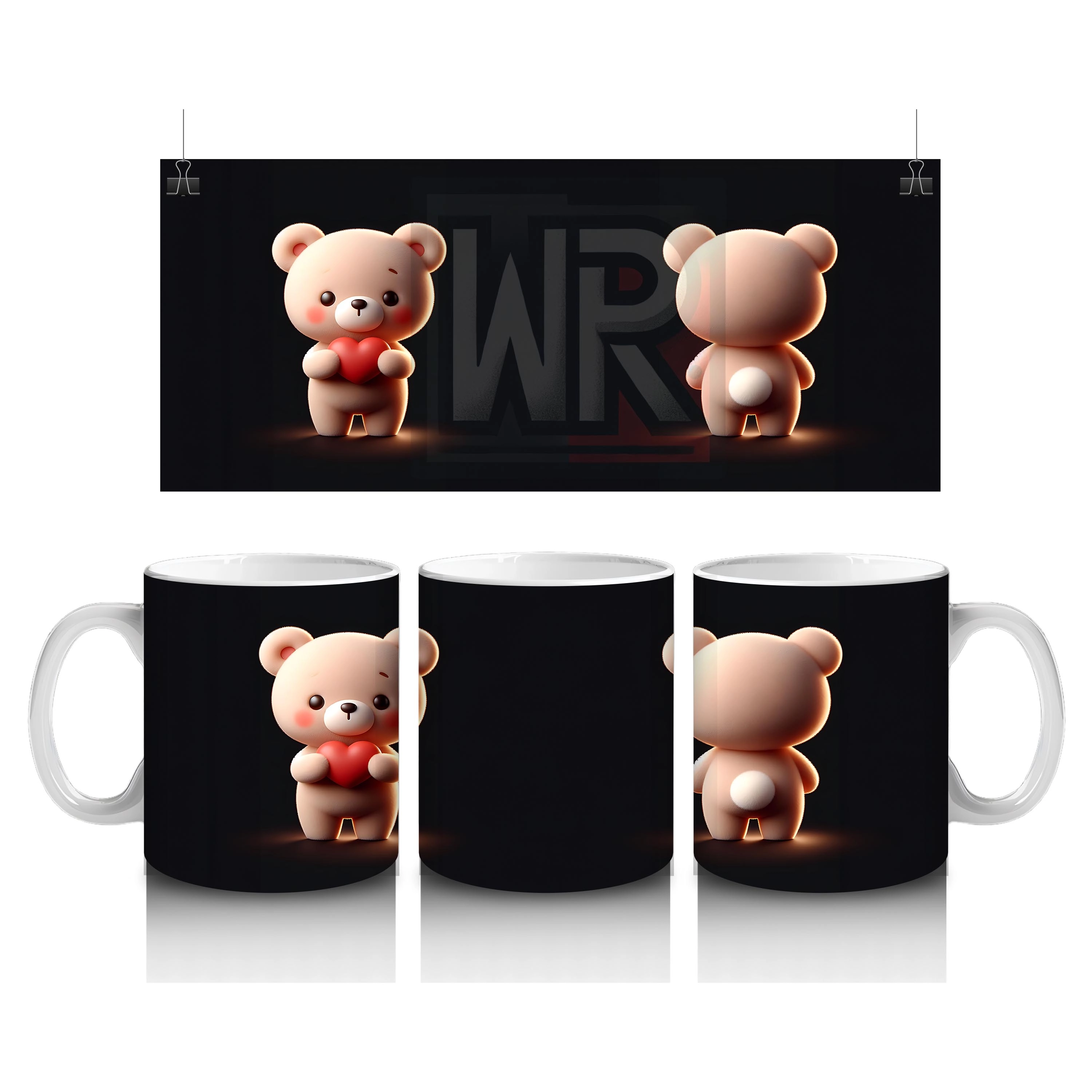 Pembe Kalpli Ayıcık ve Kız – Baskılı Kahve Kupası