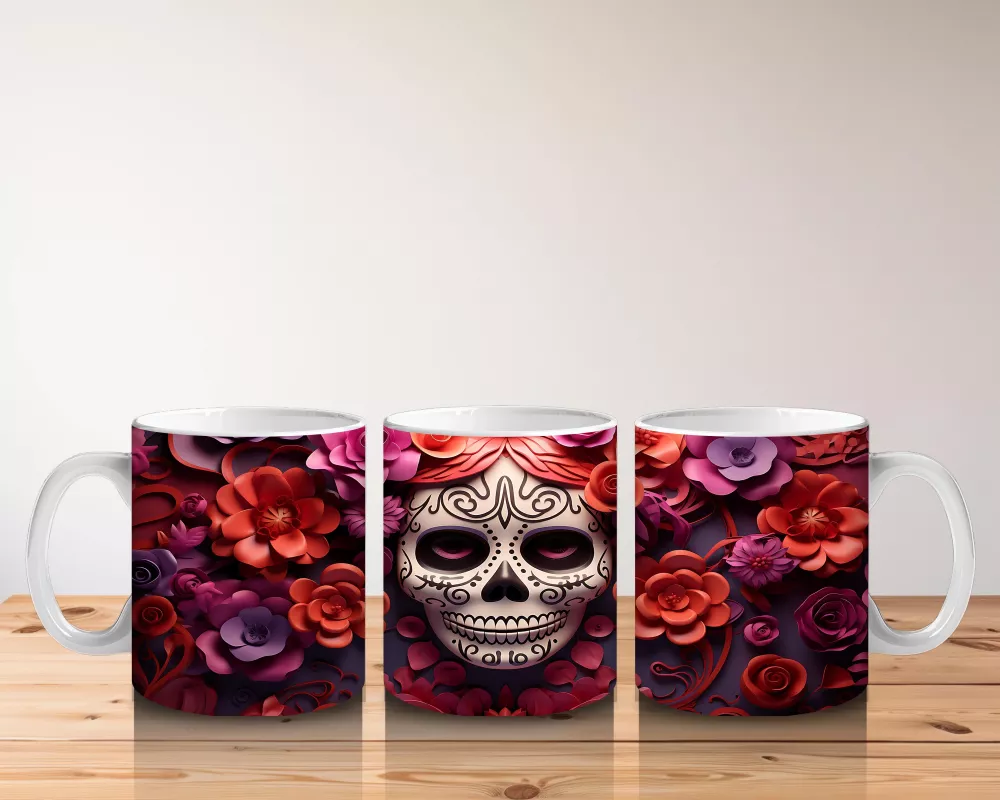 Pembe Karanlıkta Kurukafa Bakışı – Hediyelik Kahve Kupası - 5