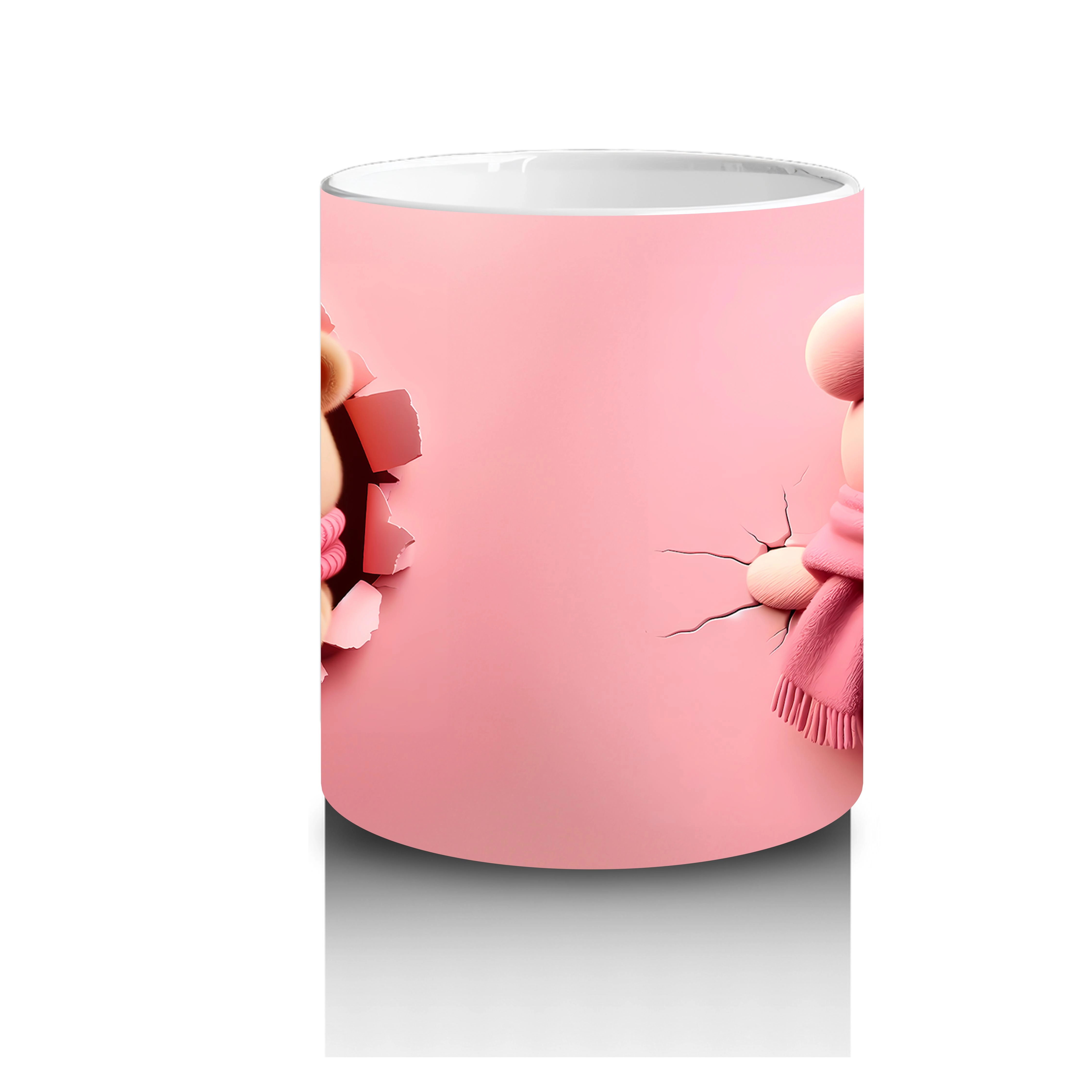 Pembe Oyuncak Ayılar – Baskılı Kahve Kupası - 3