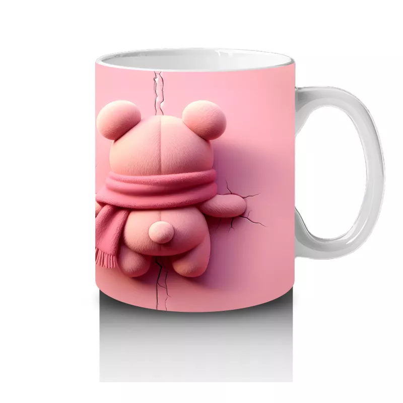 Pembe Oyuncak Ayılar – Baskılı Kahve Kupası - 4