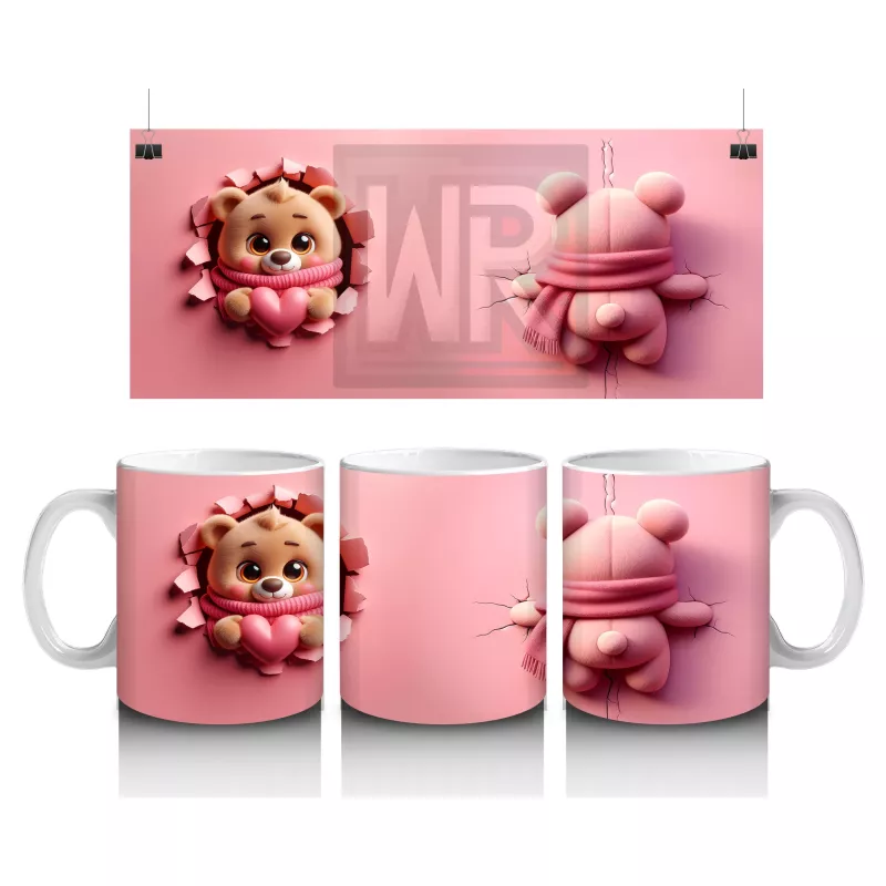 Pembe Oyuncak Ayılar – Baskılı Kahve Kupası