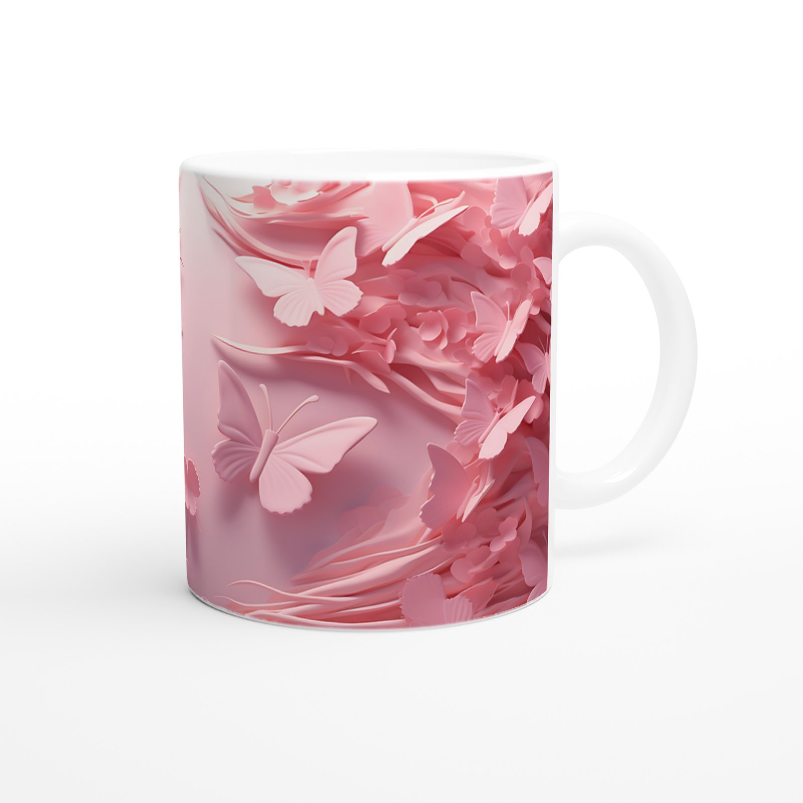 Pembe Rüyalar Kelebek Temalı Baskılı Kupa Bardak - 3