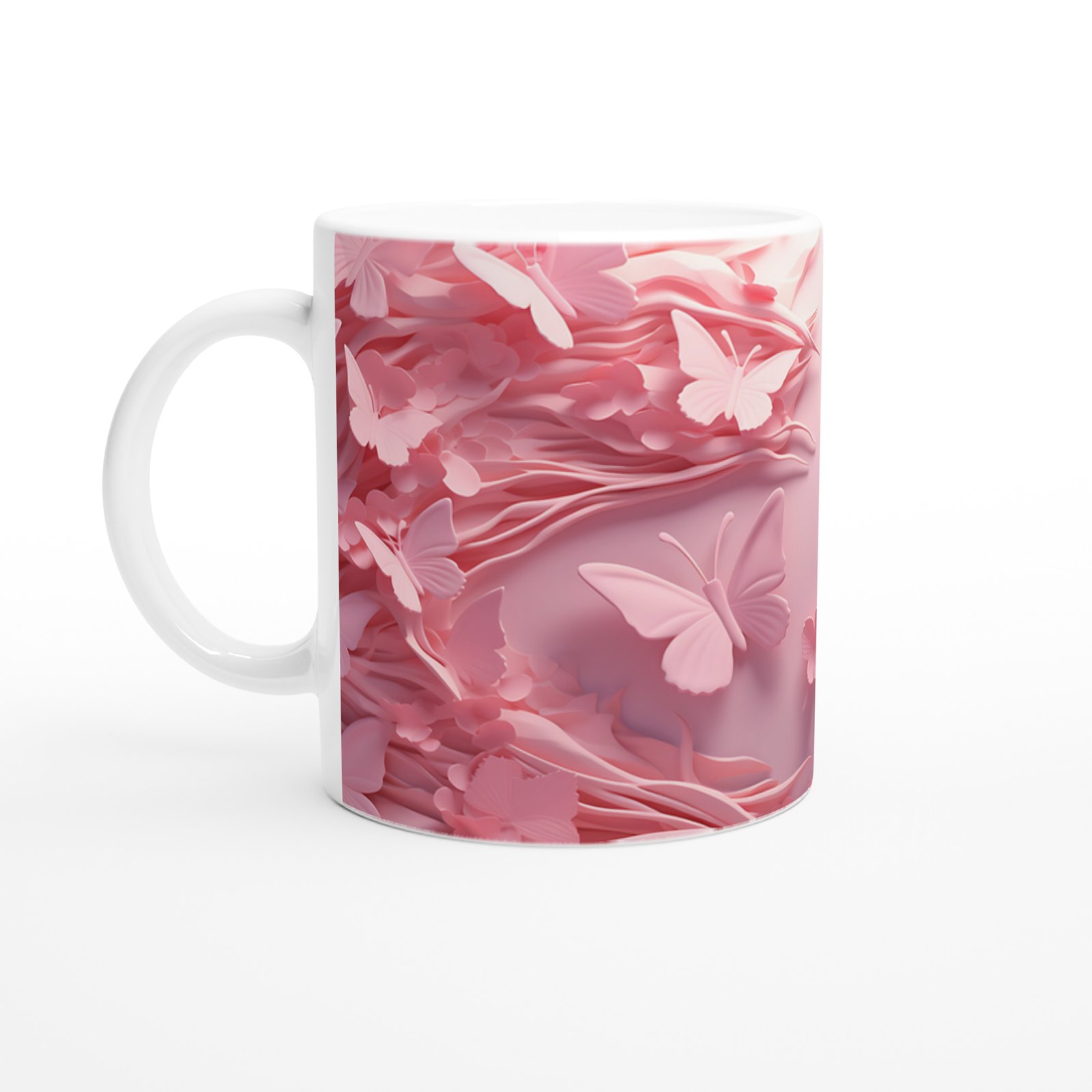 Pembe Rüyalar Kelebek Temalı Baskılı Kupa Bardak