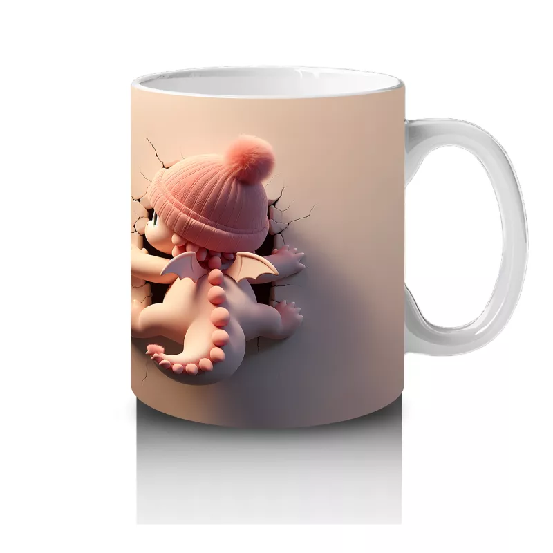 Pembe Tulumlu Oyuncak Bebekler – Baskılı Kahve Kupası - 4