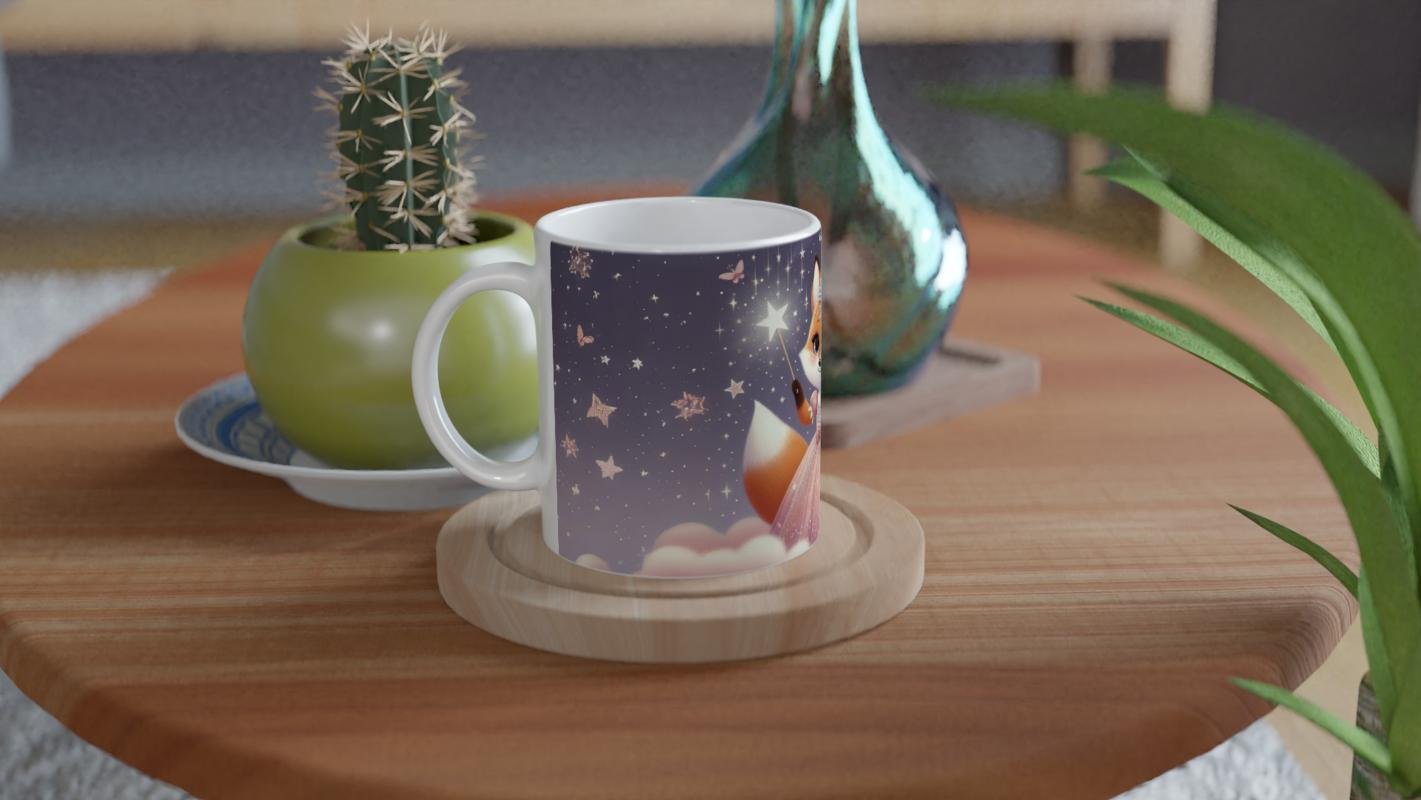 Peri Masalı Prenses Tilki Temalı Çocuklara Özel Baskılı Kupa Bardak - 4