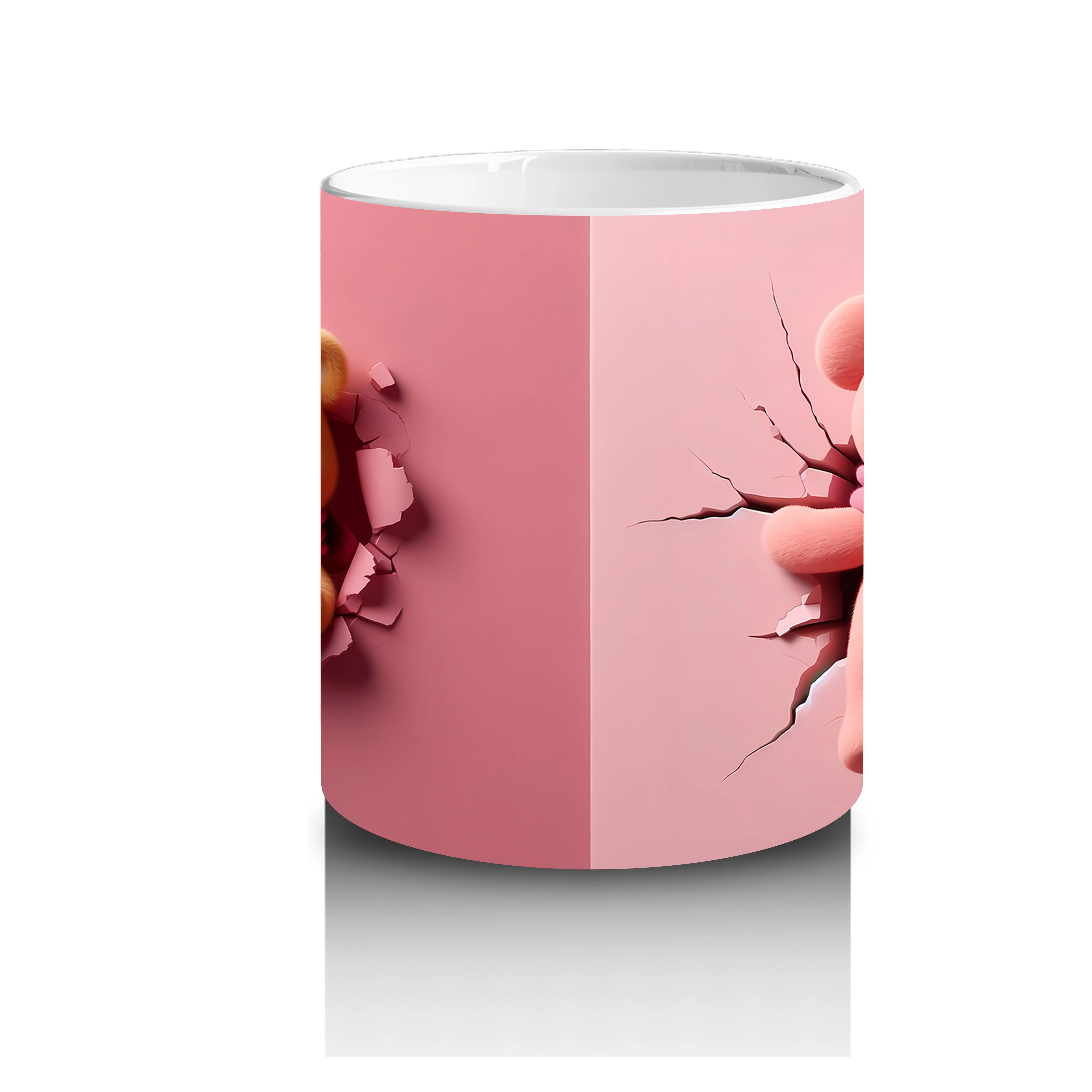 Ponponlu Bere Desenli Şirin Ayıcık Figür – Baskılı Kahve Kupası - 3