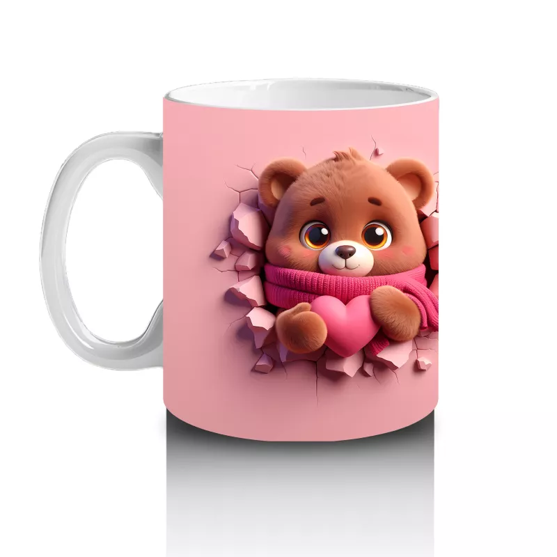 Ponponlu Şapkalı Kız Maskot ve Arka Yüzü – Baskılı Kupa Bardak - 2