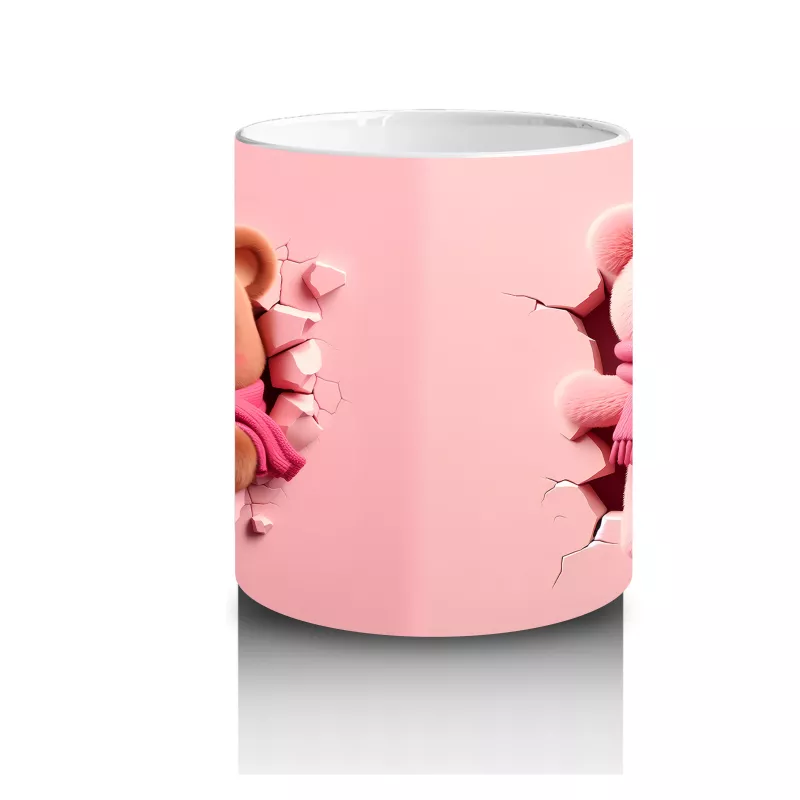 Ponponlu Şapkalı Kız Maskot ve Arka Yüzü – Baskılı Kupa Bardak - 3