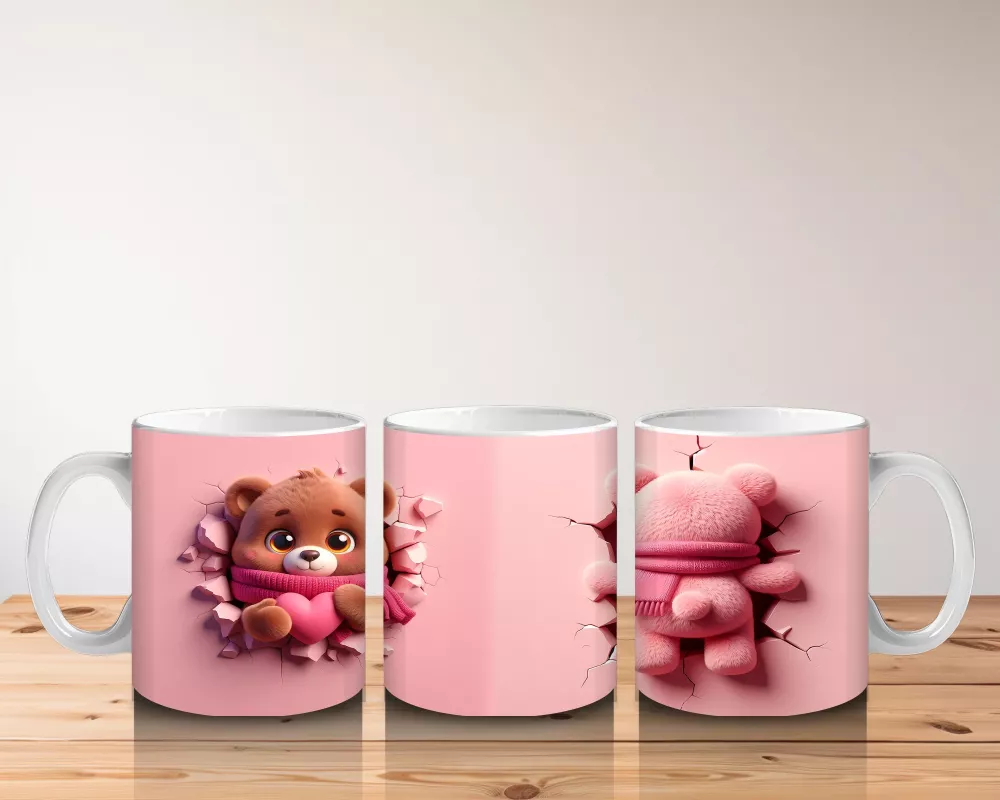 Ponponlu Şapkalı Kız Maskot ve Arka Yüzü – Baskılı Kupa Bardak - 5