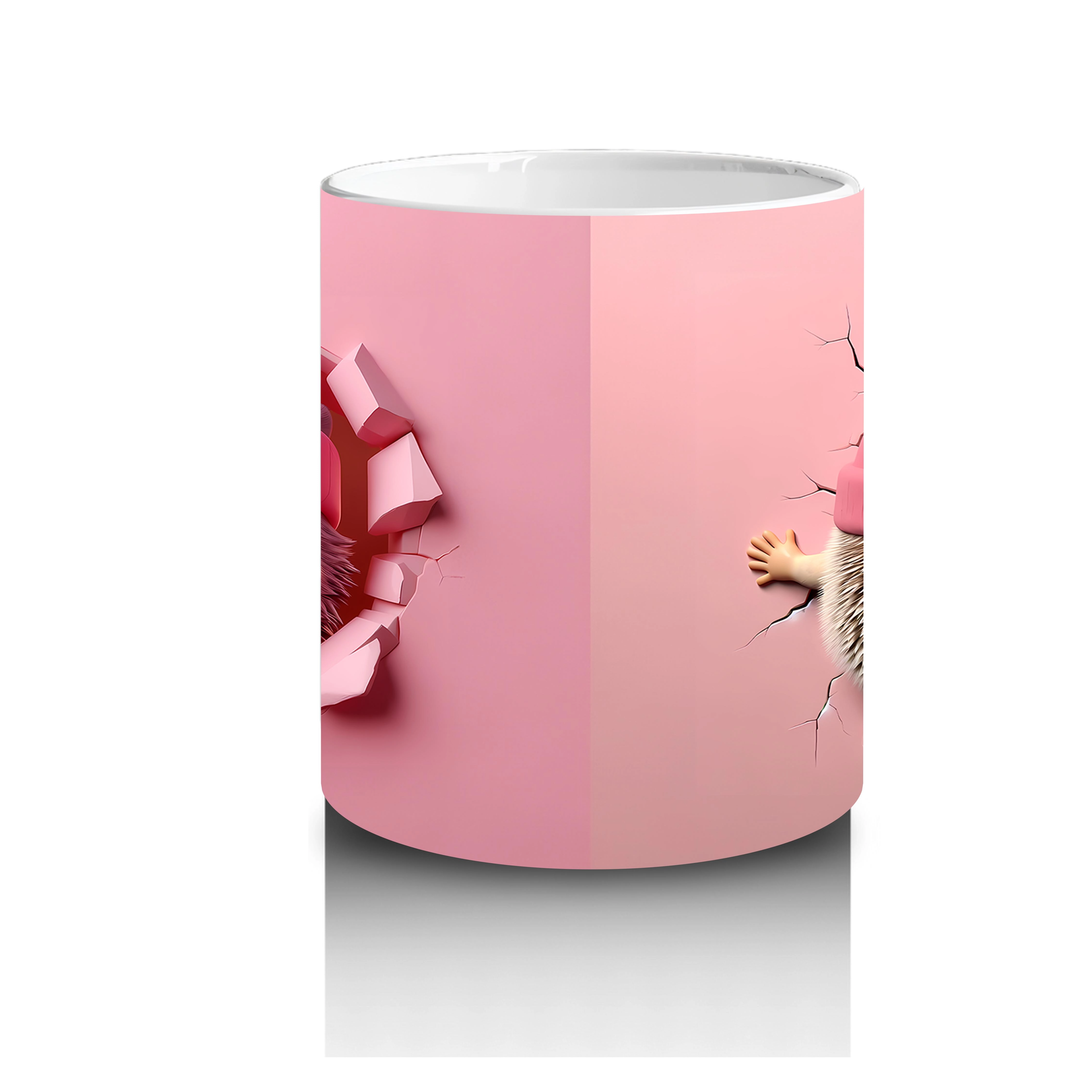 Ponponlu Şapkalı Maskot Kız ve Örgü Bere Figürü – Baskılı Kahve Kupası - 3