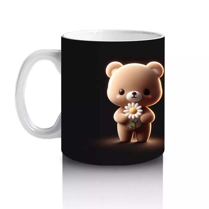 Poz Veren Sevimli Ayıcık Çifti – Baskılı Kahve Kupası - 2