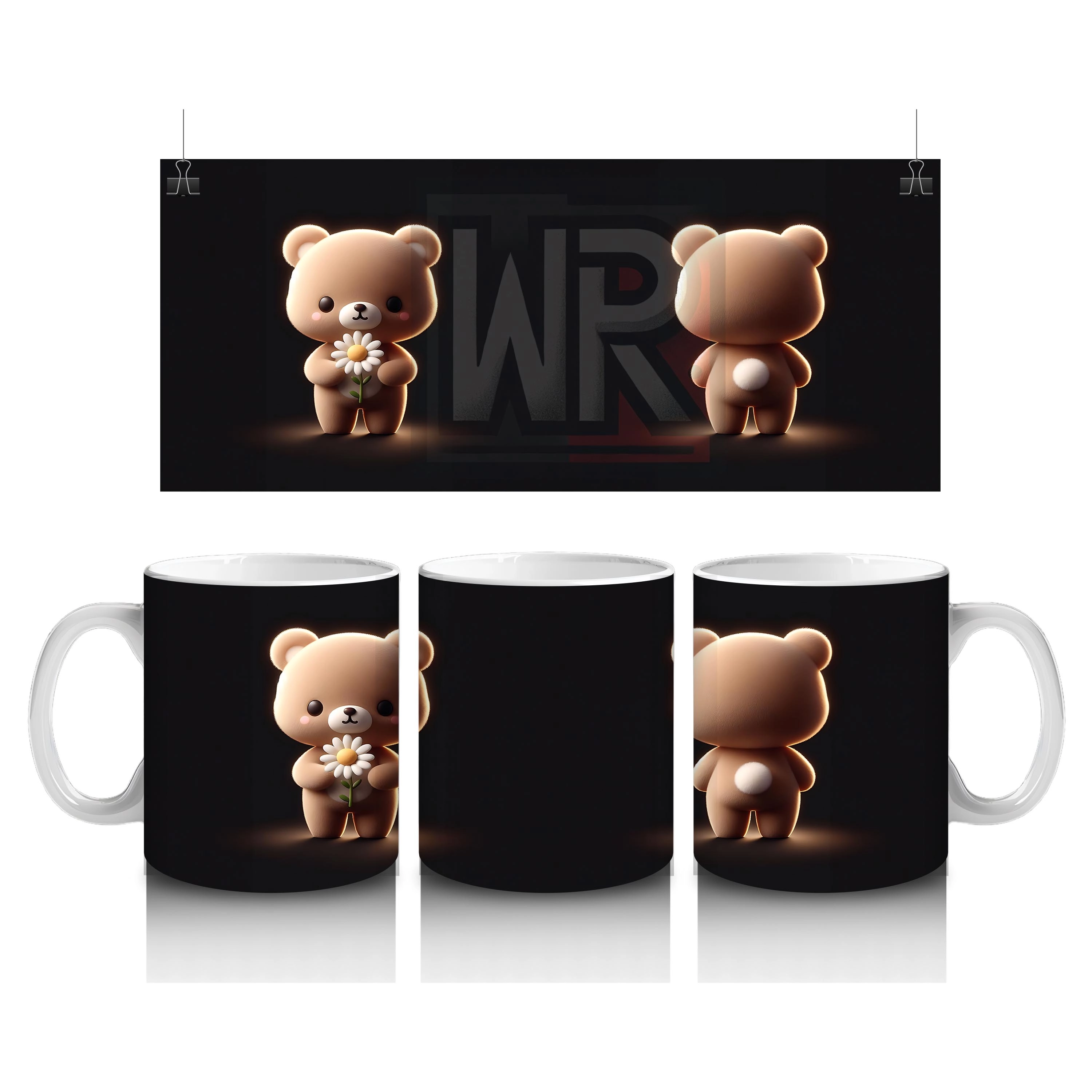 Poz Veren Sevimli Ayıcık Çifti – Baskılı Kahve Kupası