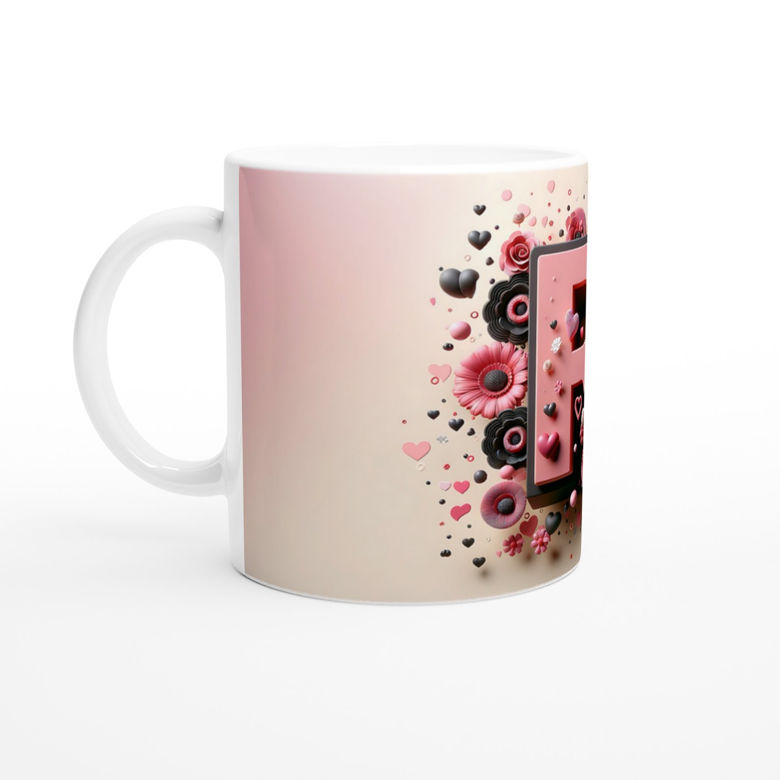 R Harfi Modern Tasarımlı Kupa Bardak - 2