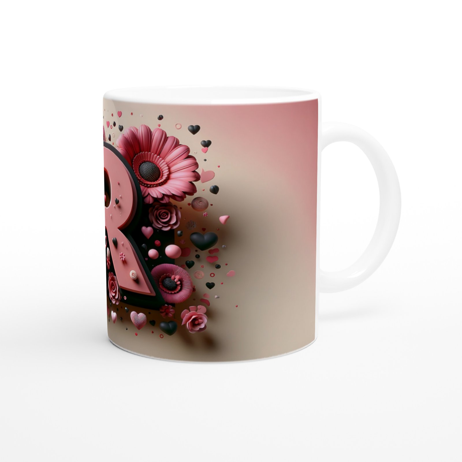 R Harfi Modern Tasarımlı Kupa Bardak - 3