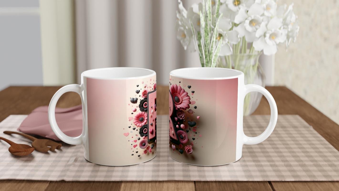 R Harfi Modern Tasarımlı Kupa Bardak - 5