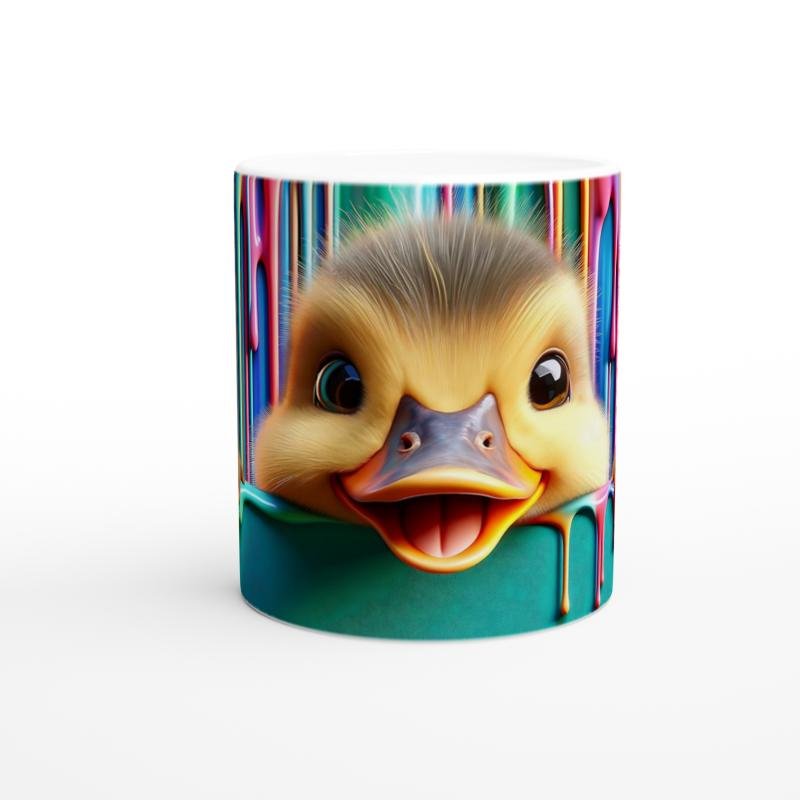 Renk Cümbüşü Arasından Bakan Civciv Temalı Baskılı Kupa Bardak