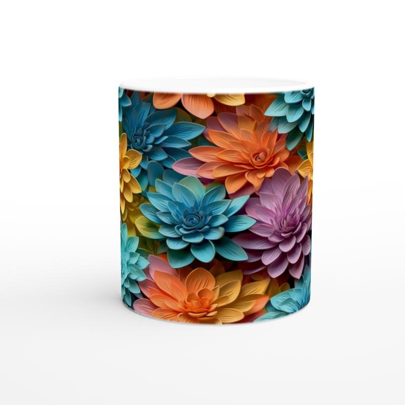 Renk Cümbüşü Çiçekli Kupa Bardak - 2