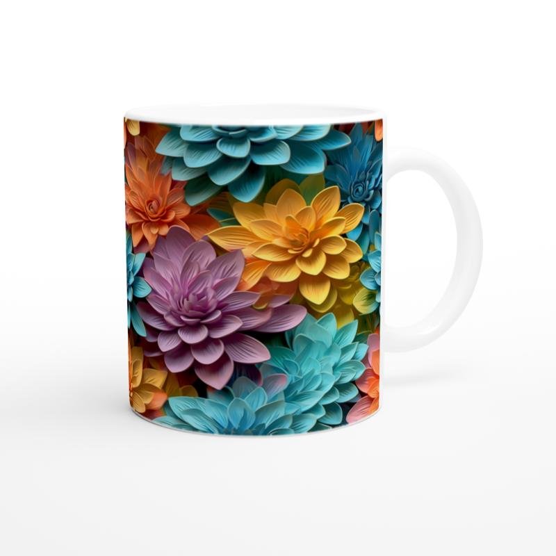 Renk Cümbüşü Çiçekli Kupa Bardak - 3