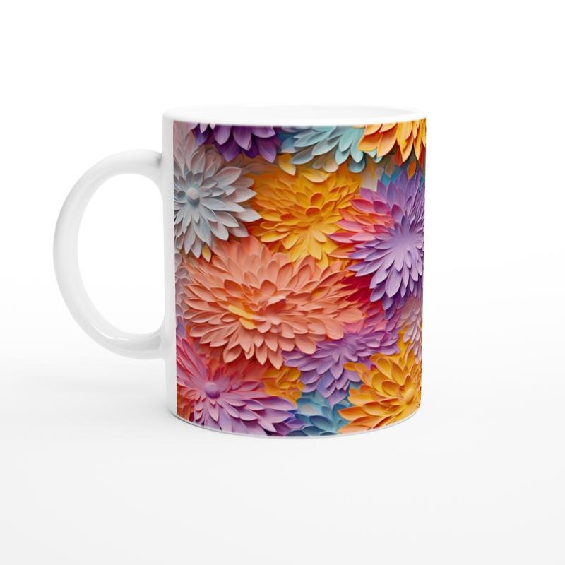 Renk Cümbüşü Şakayık Desenli Kupa Bardak