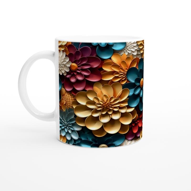 Renk Karnavalı Çiçekli Kupa Bardak