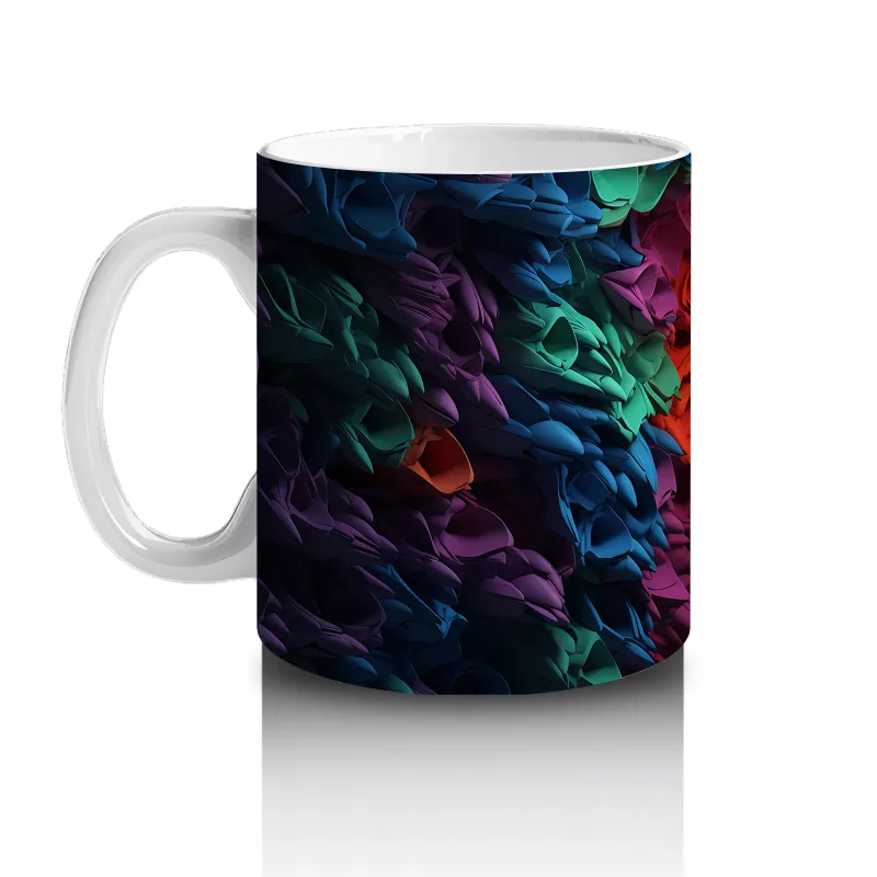 Renk Patlaması Arasında Parlayan Kafatası – Hediyelik Kahve Kupası - 2