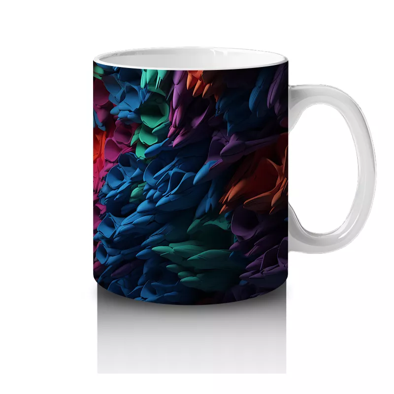 Renk Patlaması Arasında Parlayan Kafatası – Hediyelik Kahve Kupası - 4