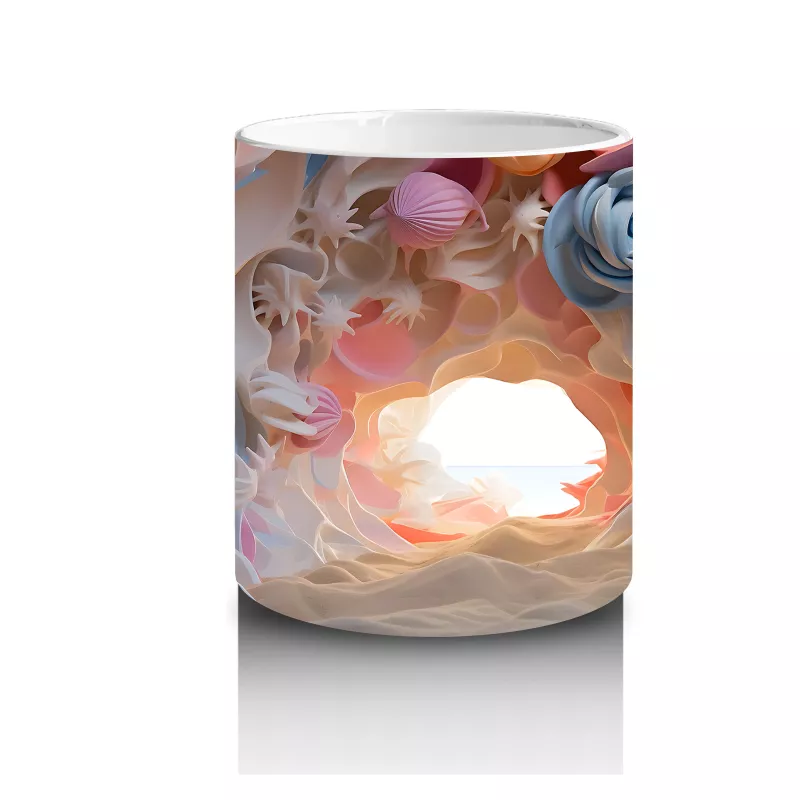 Renkli Çeşitli Kelebeklerden Oluşan Koleksiyon Deseni - Baskılı kahve kupası - 3