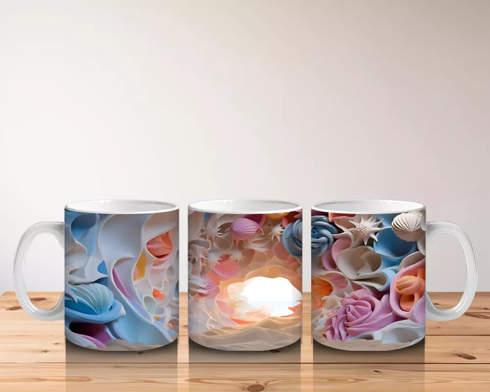 Renkli Çeşitli Kelebeklerden Oluşan Koleksiyon Deseni - Baskılı kahve kupası - 5