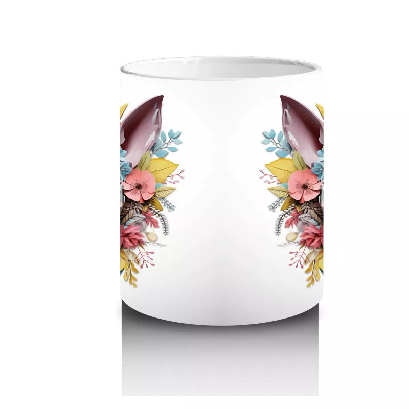 Renkli Çiçeklerle Süslenmiş Köpek Portresi – Baskılı - 3