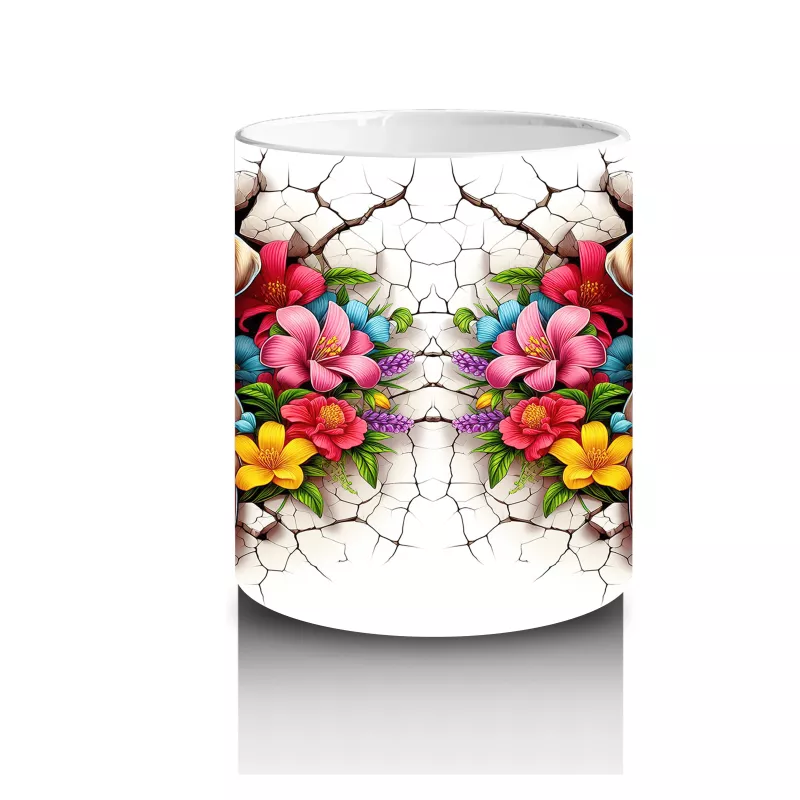 Renkli Çiçeklerle Süslenmiş Labrador Çifti Tasarımı - Baskılı kahve kupası - 3