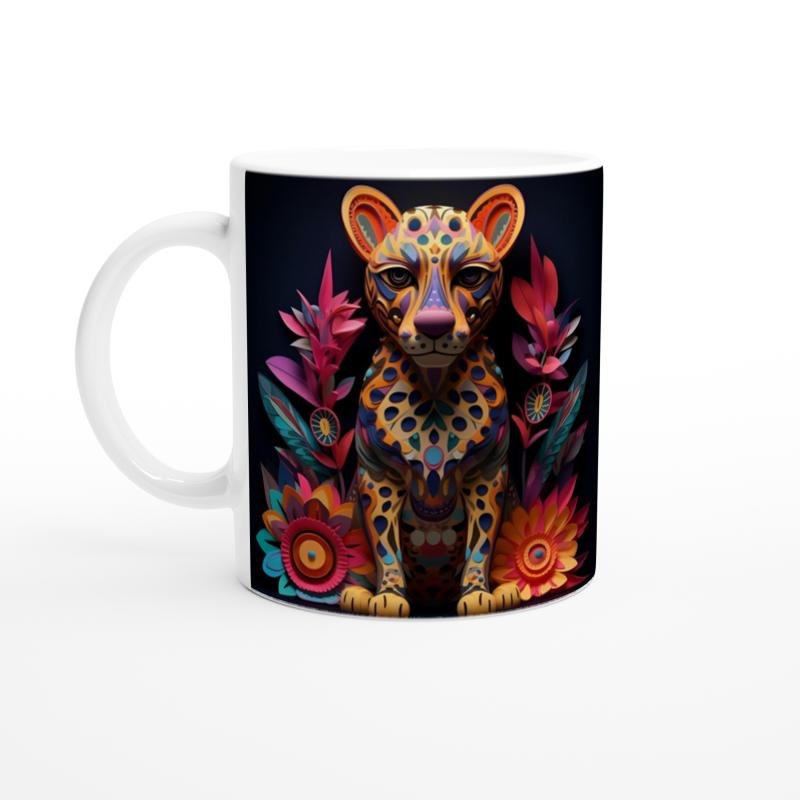 Renkli Leopar Çiçek Bahçesi Kupa Bardak