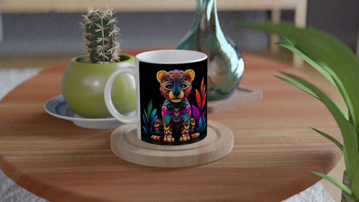 Renkli Leopar Yavrusu Kupa Bardak - 4