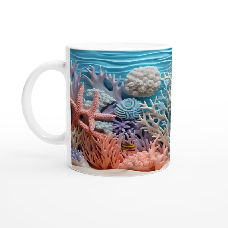 Renkli Mercan ve Deniz Yıldızı Temalı Kupa Bardak - 2