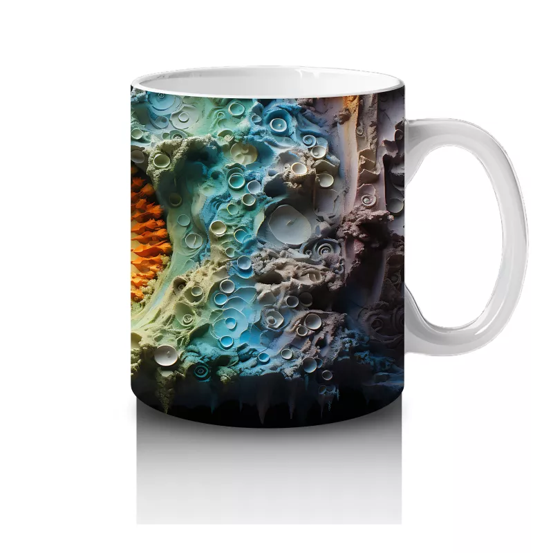 Renkli Taşlarla Çevrili Pembe Kelebek – Baskılı Kahve Kupası - 4