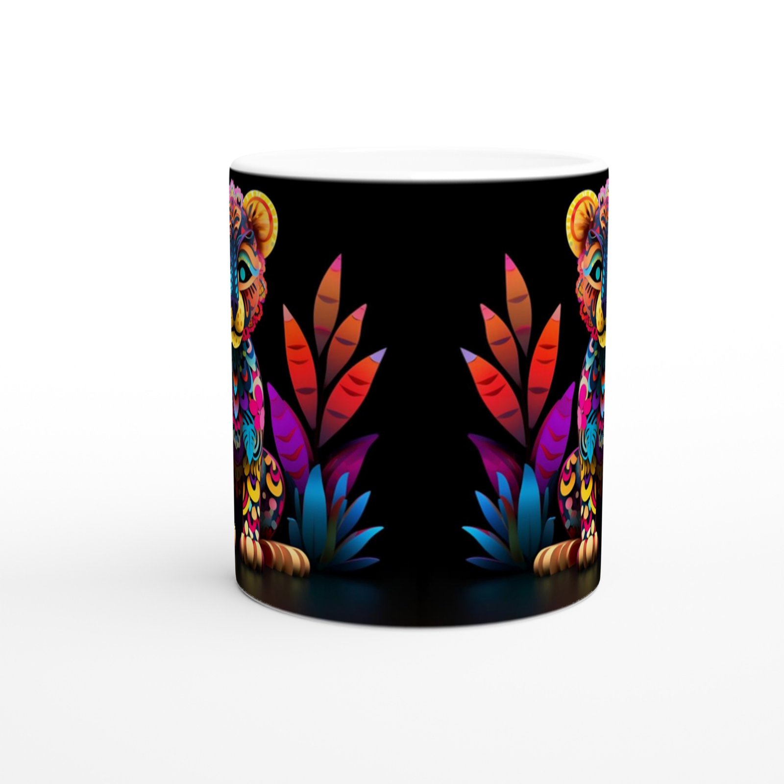 Renkli Yavru Kaplan Baskılı Kupa Bardak - 2