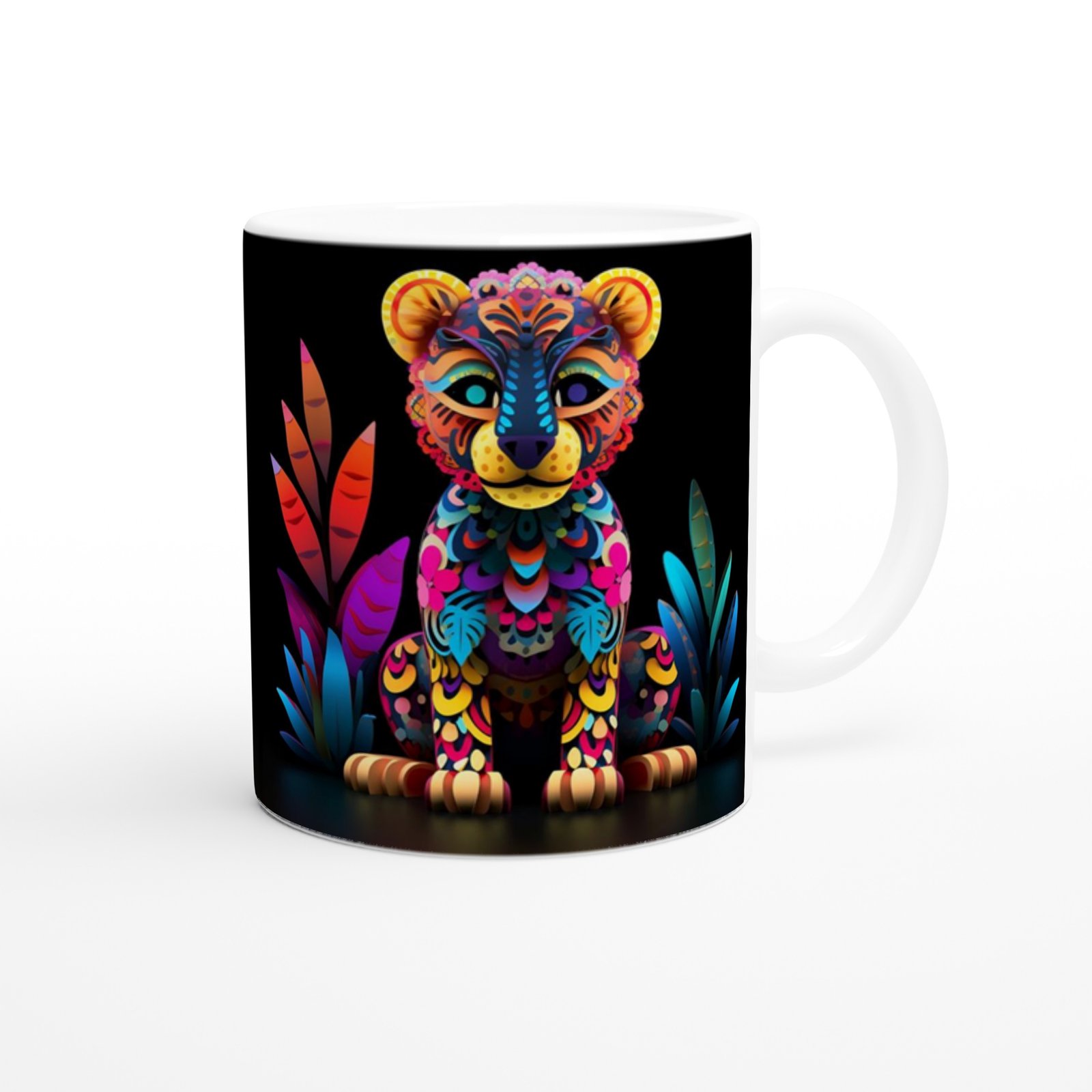 Renkli Yavru Kaplan Baskılı Kupa Bardak - 3