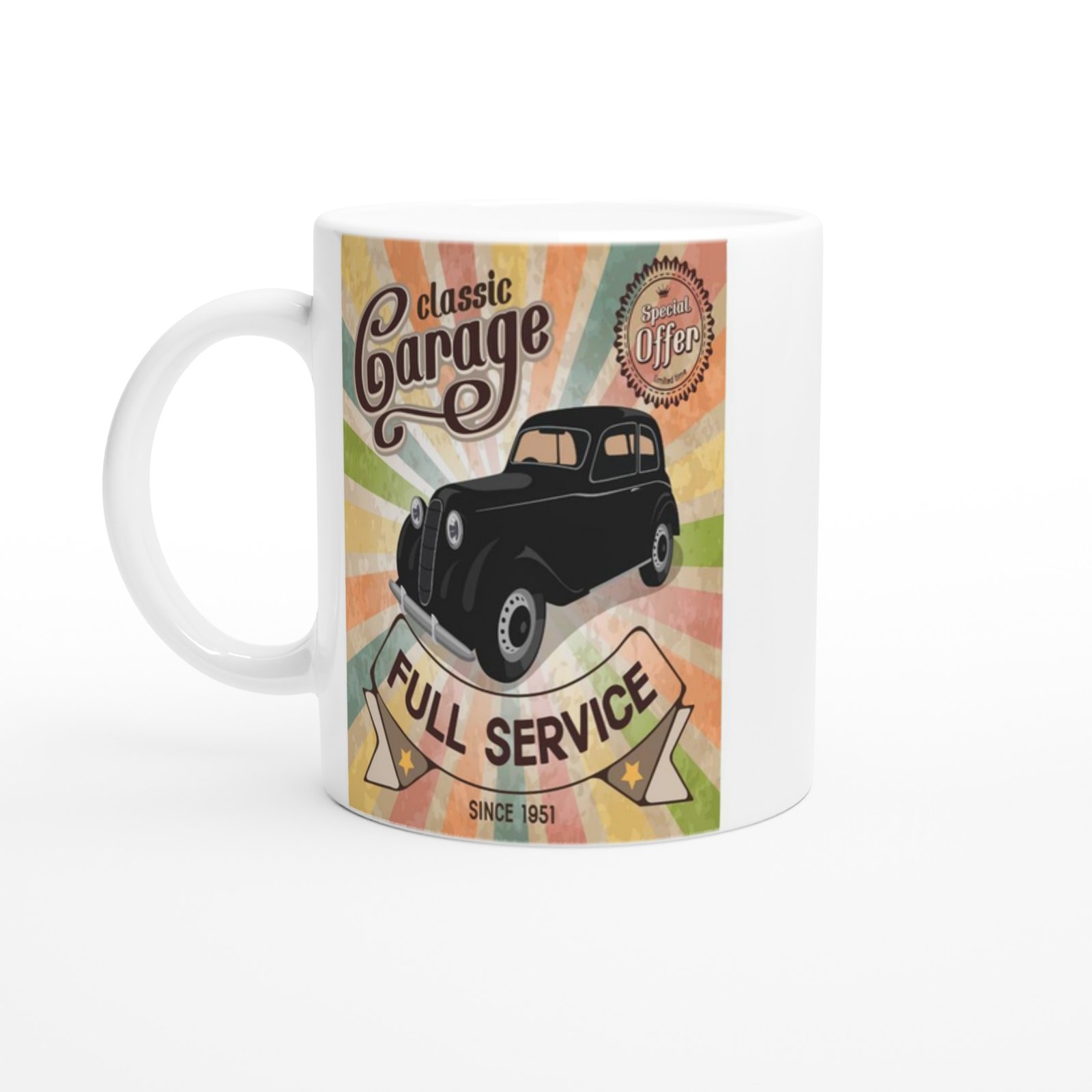 Retro Full Service Garage Kupa Bardak